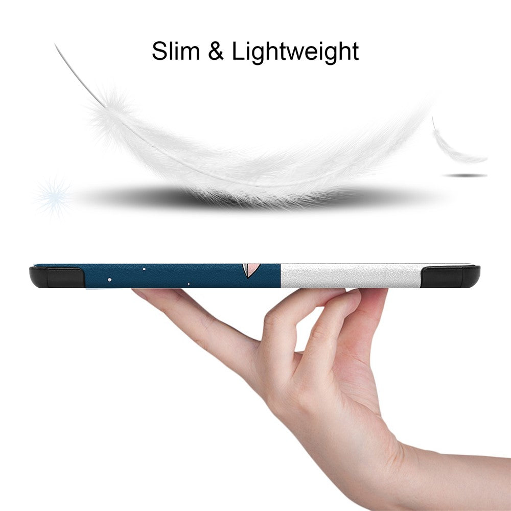Til Samsung Galaxy Tab S10 FE / S9 FE etui med mønstertryk, tredelt stativ, tabletcover