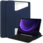 For Samsung Galaxy Tab S10 FE / S9 FE Case Leather+Acrylic Rotary Stand Cover with Bluetooth-Compatible Keyboard