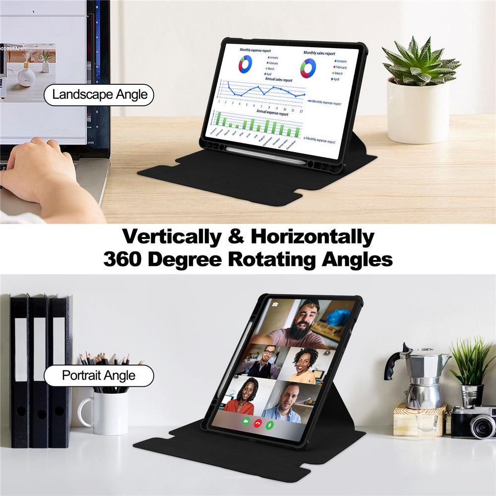 For Samsung Galaxy Tab S10 FE / S9 FE Case Leather+Acrylic Stand Tablet Cover (Without Keyboard)
