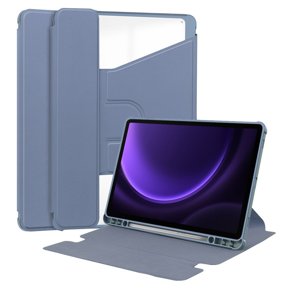 For Samsung Galaxy Tab S10 FE / S9 FE Case Leather+Acrylic Stand Tablet Cover (Without Keyboard)