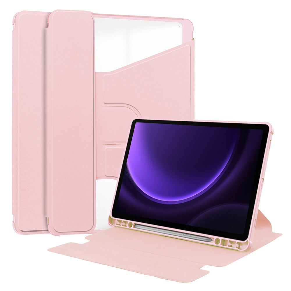 For Samsung Galaxy Tab S10 FE / S9 FE Case Leather+Acrylic Stand Tablet Cover (Without Keyboard)