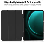 For Samsung Galaxy Tab S9 FE+ Case Tri-fold Stand Pen Slot Tablet Leather Cover