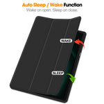 For Samsung Galaxy Tab S9 FE+ Case Tri-fold Stand Pen Slot Tablet Leather Cover