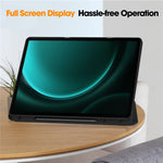 For Samsung Galaxy Tab S9 FE+ Case Tri-fold Stand Pen Slot Tablet Leather Cover