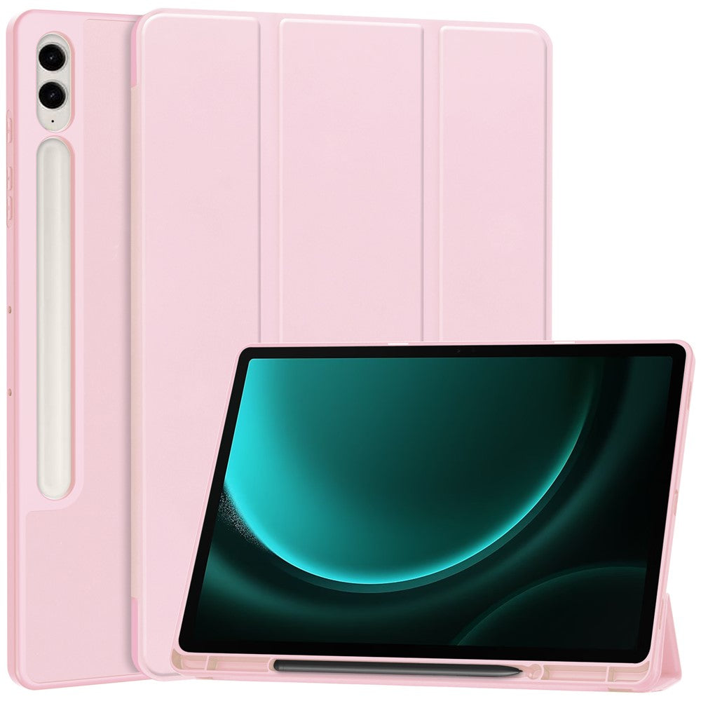 For Samsung Galaxy Tab S9 FE+ Case Tri-fold Stand Pen Slot Tablet Leather Cover