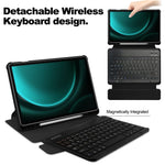 Til Samsung Galaxy Tab S9 FE+ Cover med Bluetooth-kompatibelt Tastatur Rotationsfod Tablet Cover
