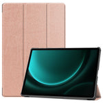 Til Samsung Galaxy Tab S9 FE+ Læderetui Tablet Cover med Treflad Stand