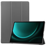 Til Samsung Galaxy Tab S9 FE+ Læderetui Tablet Cover med Treflad Stand