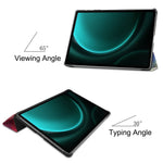 Til Samsung Galaxy Tab S9 FE+ Cover Tri-fold Stativ PU Læder Tablet Cover