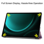 Til Samsung Galaxy Tab S9 FE+ Cover Tri-fold Stativ PU Læder Tablet Cover