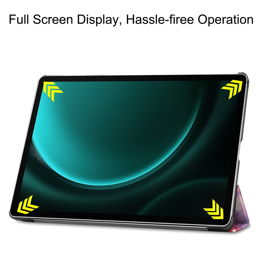 Til Samsung Galaxy Tab S9 FE+ Cover Tri-fold Stativ PU Læder Tablet Cover