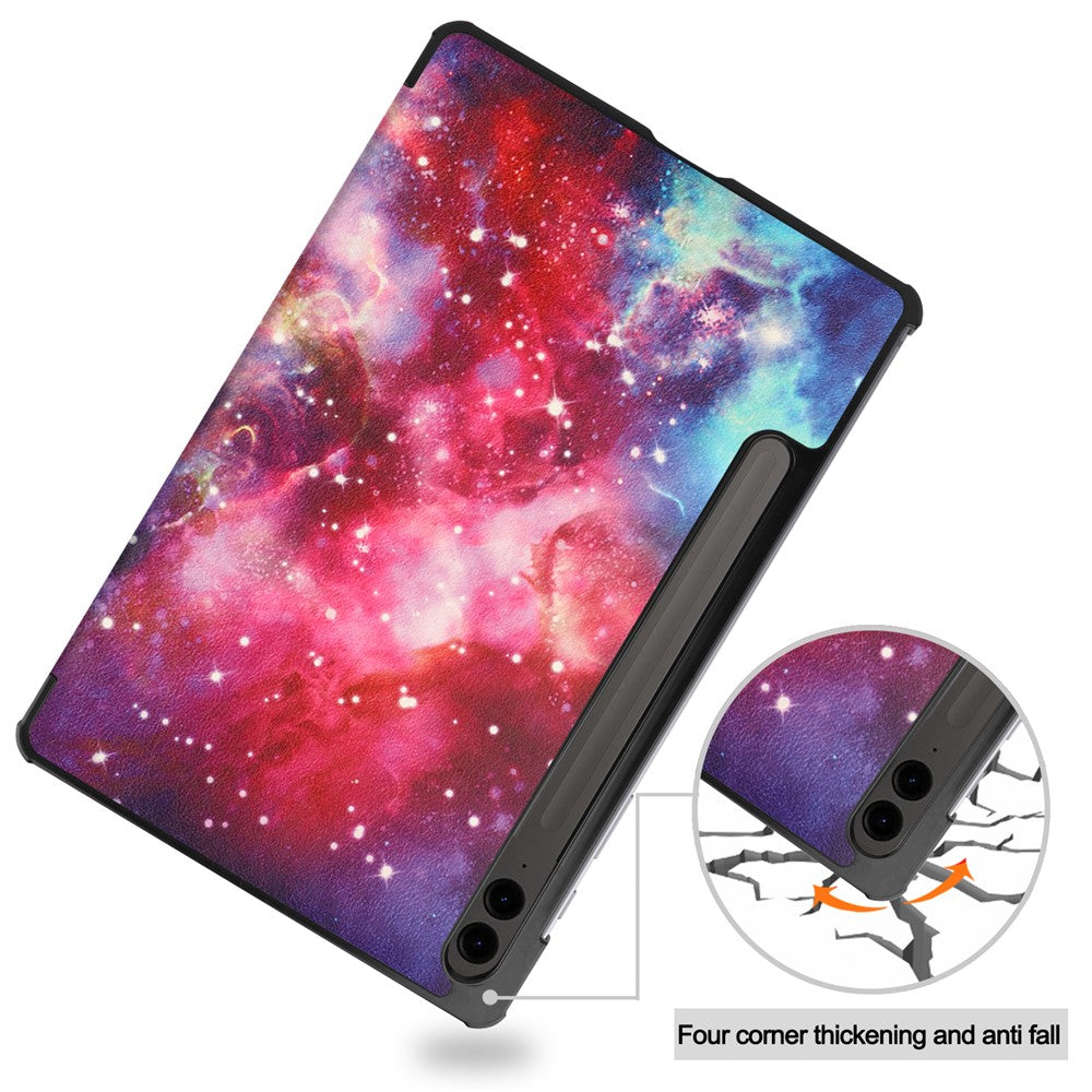 Til Samsung Galaxy Tab S9 FE+ Cover Tri-fold Stativ PU Læder Tablet Cover