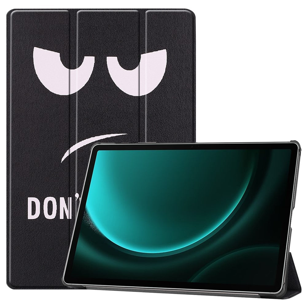 Til Samsung Galaxy Tab S9 FE+ Cover Tri-fold Stativ PU Læder Tablet Cover