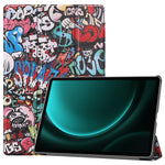 Til Samsung Galaxy Tab S9 FE+ Cover Tri-fold Stativ PU Læder Tablet Cover
