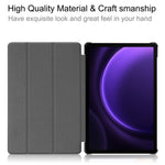 For Samsung Galaxy Tab S10 FE / S9 FE Case Tri-Fold Stand PU Leather Tablet Cover