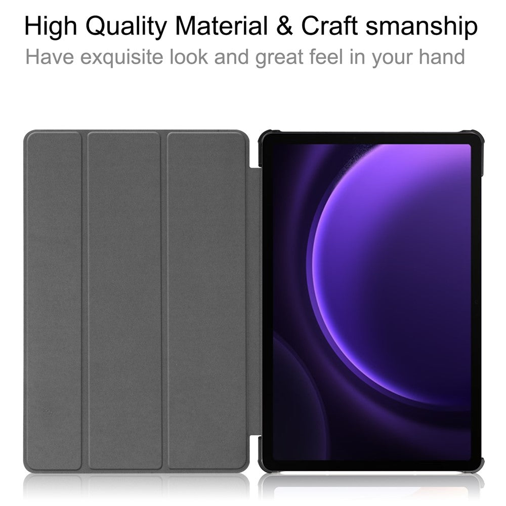 For Samsung Galaxy Tab S10 FE / S9 FE Case Tri-Fold Stand PU Leather Tablet Cover