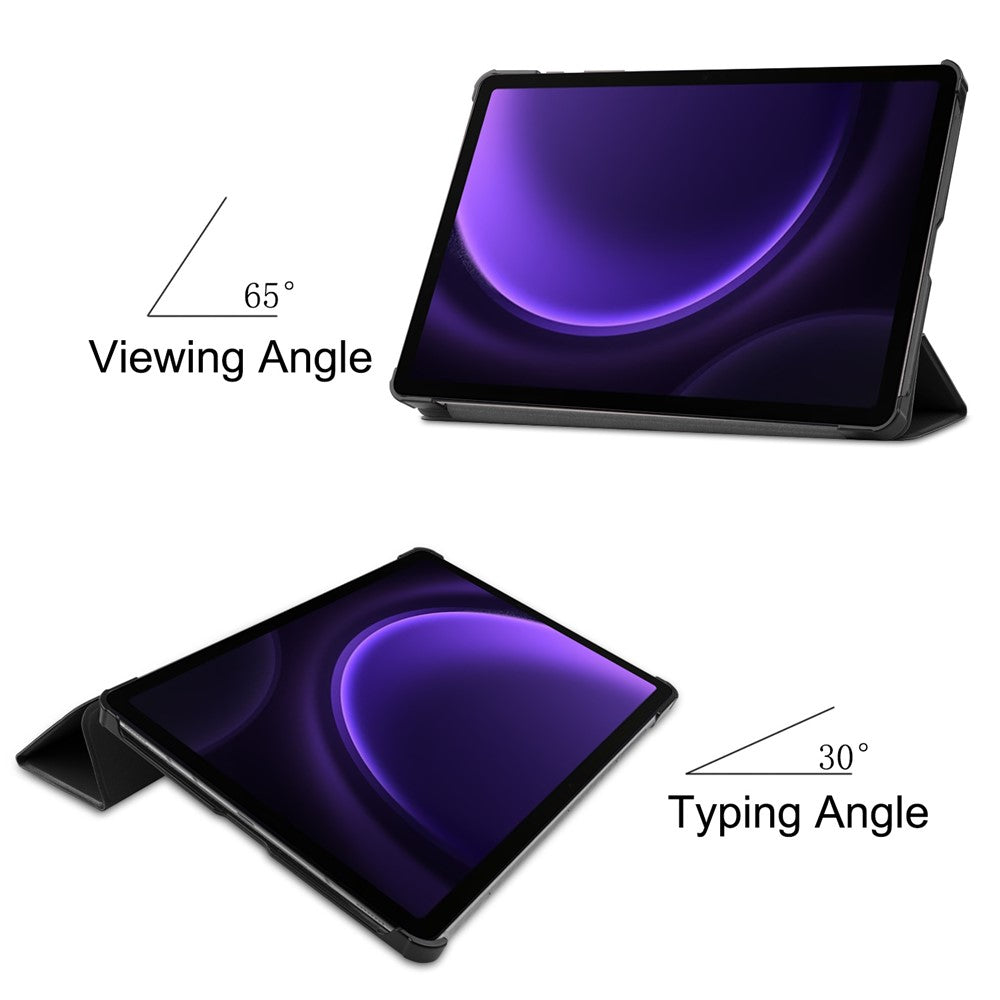 For Samsung Galaxy Tab S10 FE / S9 FE Case Tri-Fold Stand PU Leather Tablet Cover