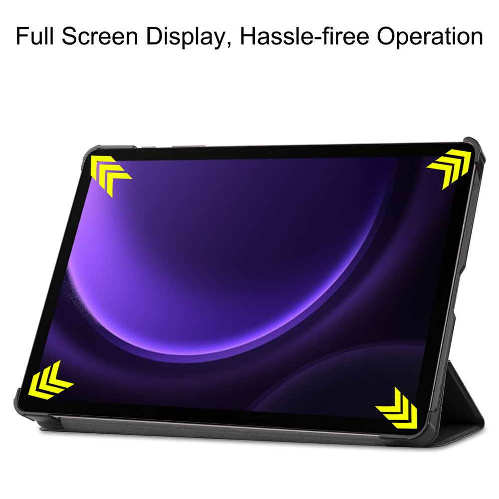 For Samsung Galaxy Tab S10 FE / S9 FE Case Tri-Fold Stand PU Leather Tablet Cover