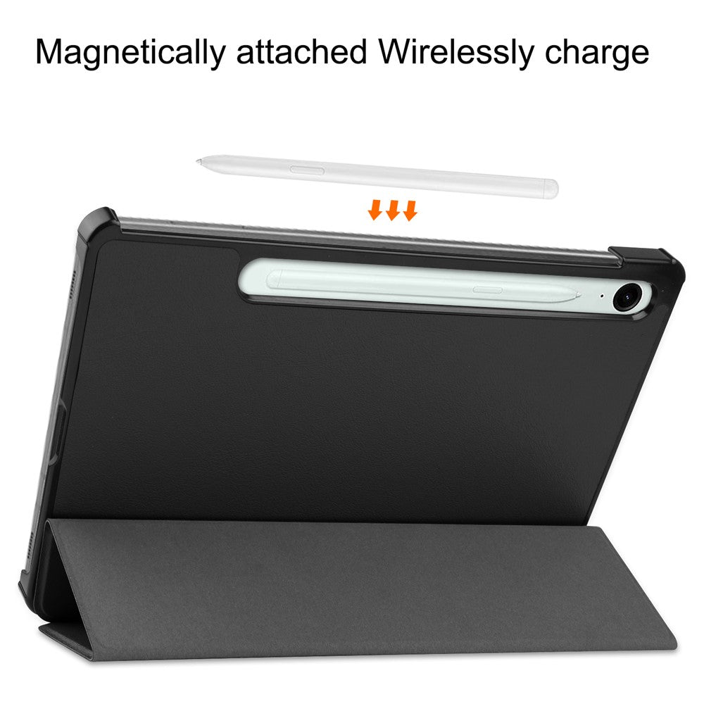 For Samsung Galaxy Tab S10 FE / S9 FE Case Tri-Fold Stand PU Leather Tablet Cover