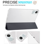 For Xiaomi Redmi Pad SE Clear Back Case Tri-fold Stand Tablet Cover with Pen Slot