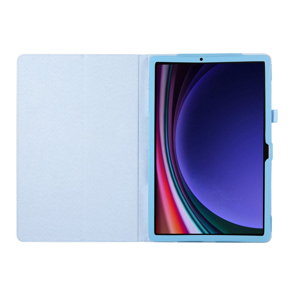 Til Samsung Galaxy Tab S9 Lædercover Litchi Tekstur Bi-fold Stativ Tablet Cover