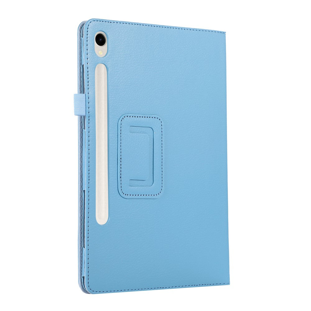 Til Samsung Galaxy Tab S9 Lædercover Litchi Tekstur Bi-fold Stativ Tablet Cover