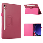 Til Samsung Galaxy Tab S9 Lædercover Litchi Tekstur Bi-fold Stativ Tablet Cover