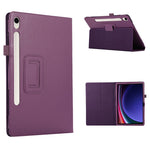 Til Samsung Galaxy Tab S9 Lædercover Litchi Tekstur Bi-fold Stativ Tablet Cover