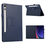 Til Samsung Galaxy Tab S9 Lædercover Litchi Tekstur Bi-fold Stativ Tablet Cover