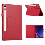 Til Samsung Galaxy Tab S9 Lædercover Litchi Tekstur Bi-fold Stativ Tablet Cover