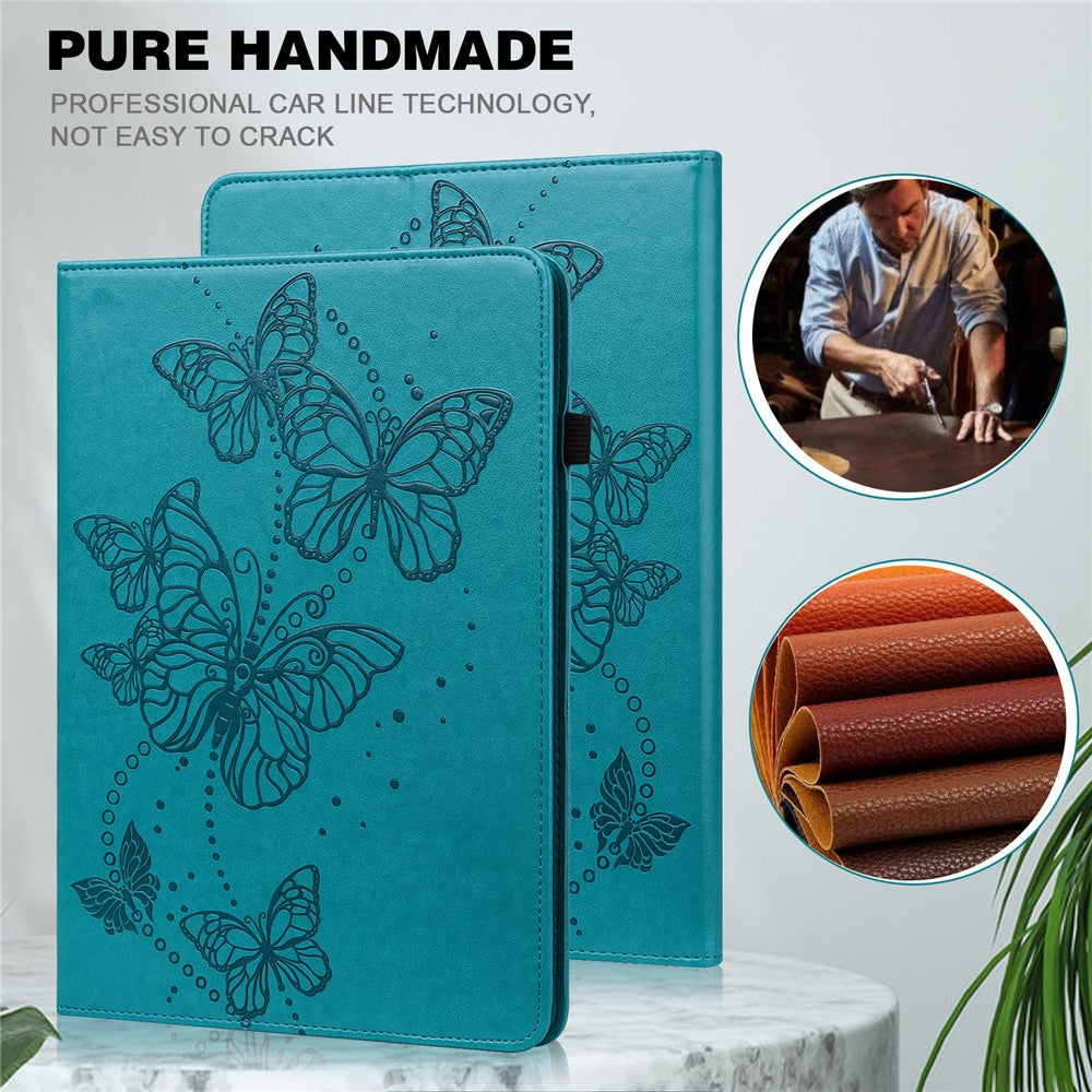 For Samsung Galaxy Tab S9 Case Butterfly Imprinted Card Holder Leather Tablet Cover