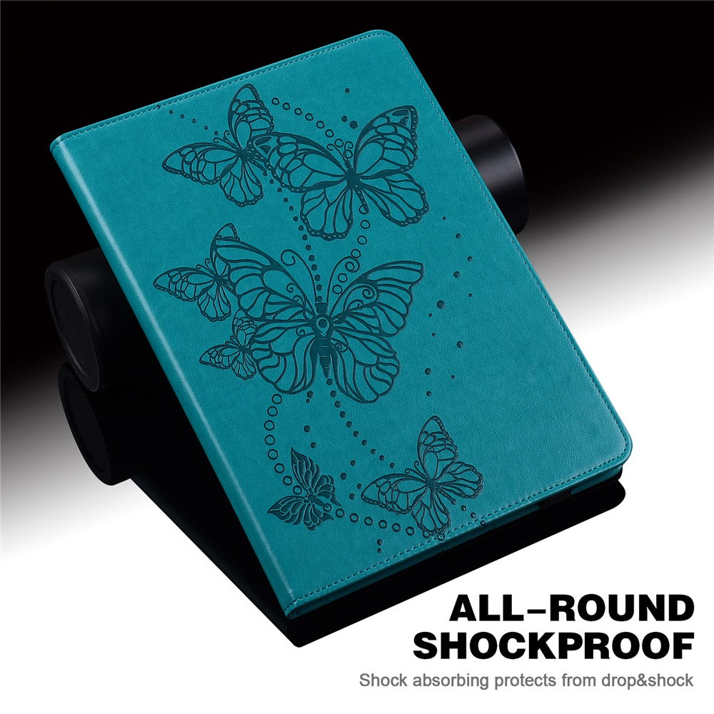For Samsung Galaxy Tab S9 Case Butterfly Imprinted Card Holder Leather Tablet Cover