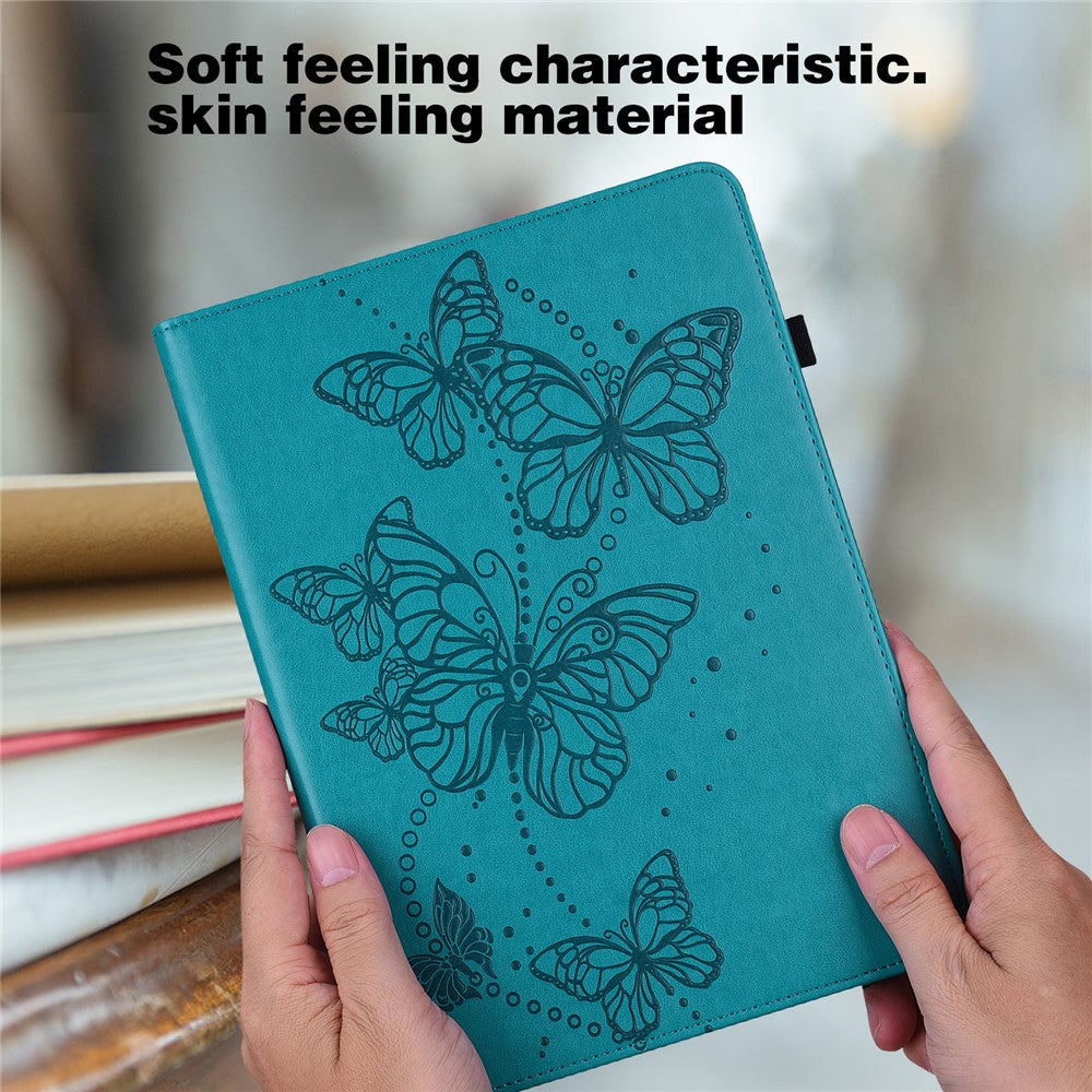 For Samsung Galaxy Tab S9 Case Butterfly Imprinted Card Holder Leather Tablet Cover