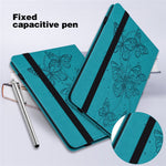 For Samsung Galaxy Tab S9 Case Butterfly Imprinted Card Holder Leather Tablet Cover