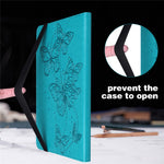 For Samsung Galaxy Tab S9 Case Butterfly Imprinted Card Holder Leather Tablet Cover