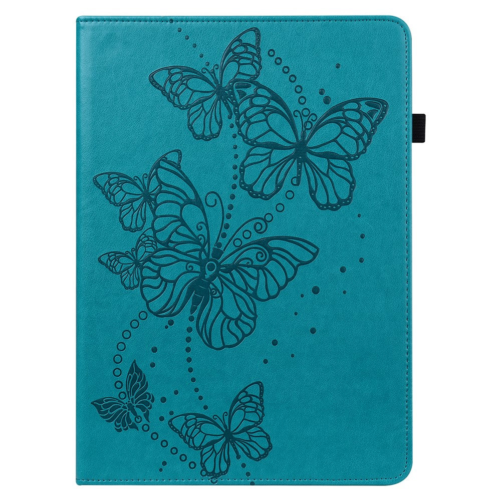For Samsung Galaxy Tab S9 Case Butterfly Imprinted Card Holder Leather Tablet Cover