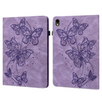 For Samsung Galaxy Tab S9 Case Butterfly Imprinted Card Holder Leather Tablet Cover