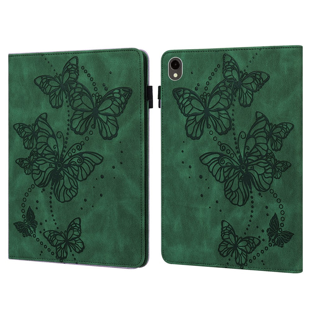 For Samsung Galaxy Tab S9 Case Butterfly Imprinted Card Holder Leather Tablet Cover