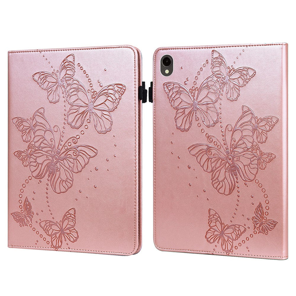 For Samsung Galaxy Tab S9 Case Butterfly Imprinted Card Holder Leather Tablet Cover