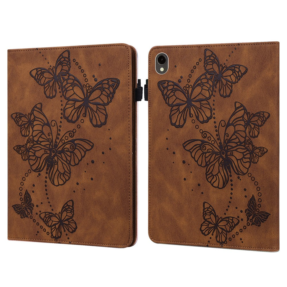 For Samsung Galaxy Tab S9 Case Butterfly Imprinted Card Holder Leather Tablet Cover