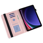 For Samsung Galaxy Tab S9 Case Flower Imprinted PU Leather Tablet Stand Cover