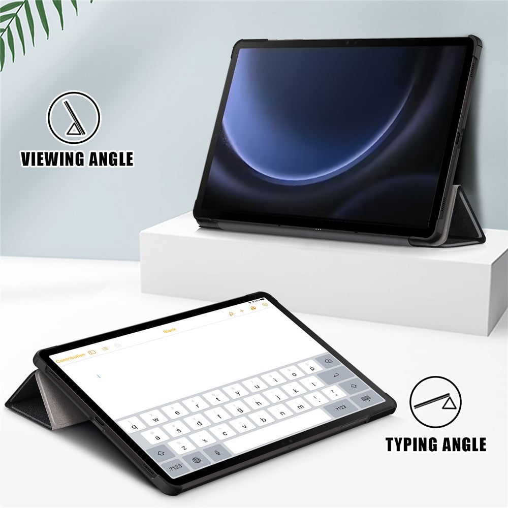 For Samsung Galaxy Tab S10 FE / S9 FE SM-X510 SM-X516 / S9 Leather Case Trifold Stand Tablet Cover