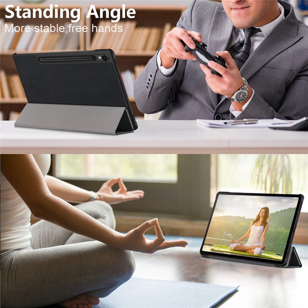 For Samsung Galaxy Tab S10 FE / S9 FE SM-X510 SM-X516 / S9 Leather Case Trifold Stand Tablet Cover