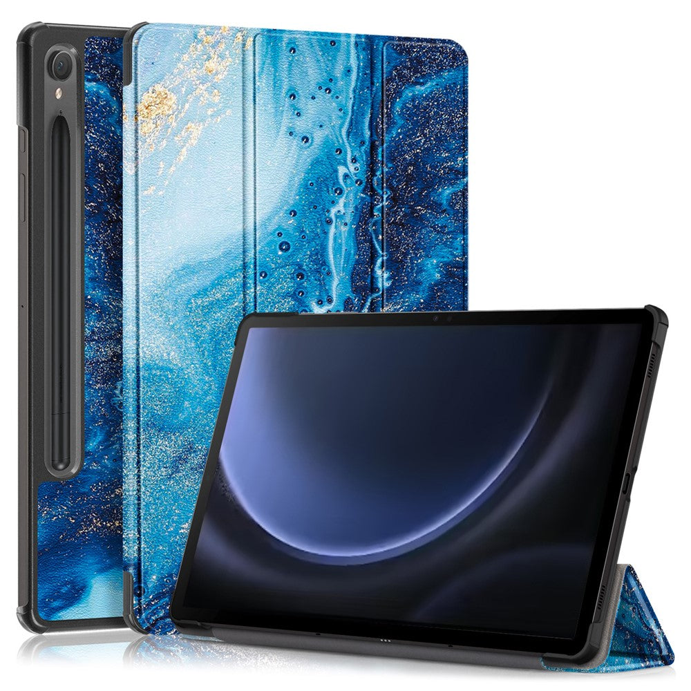 Til Samsung Galaxy Tab S9 FE sm-x510 sm-x516 Cover Trefoldigt Stander Mønster Print Tablet Cover