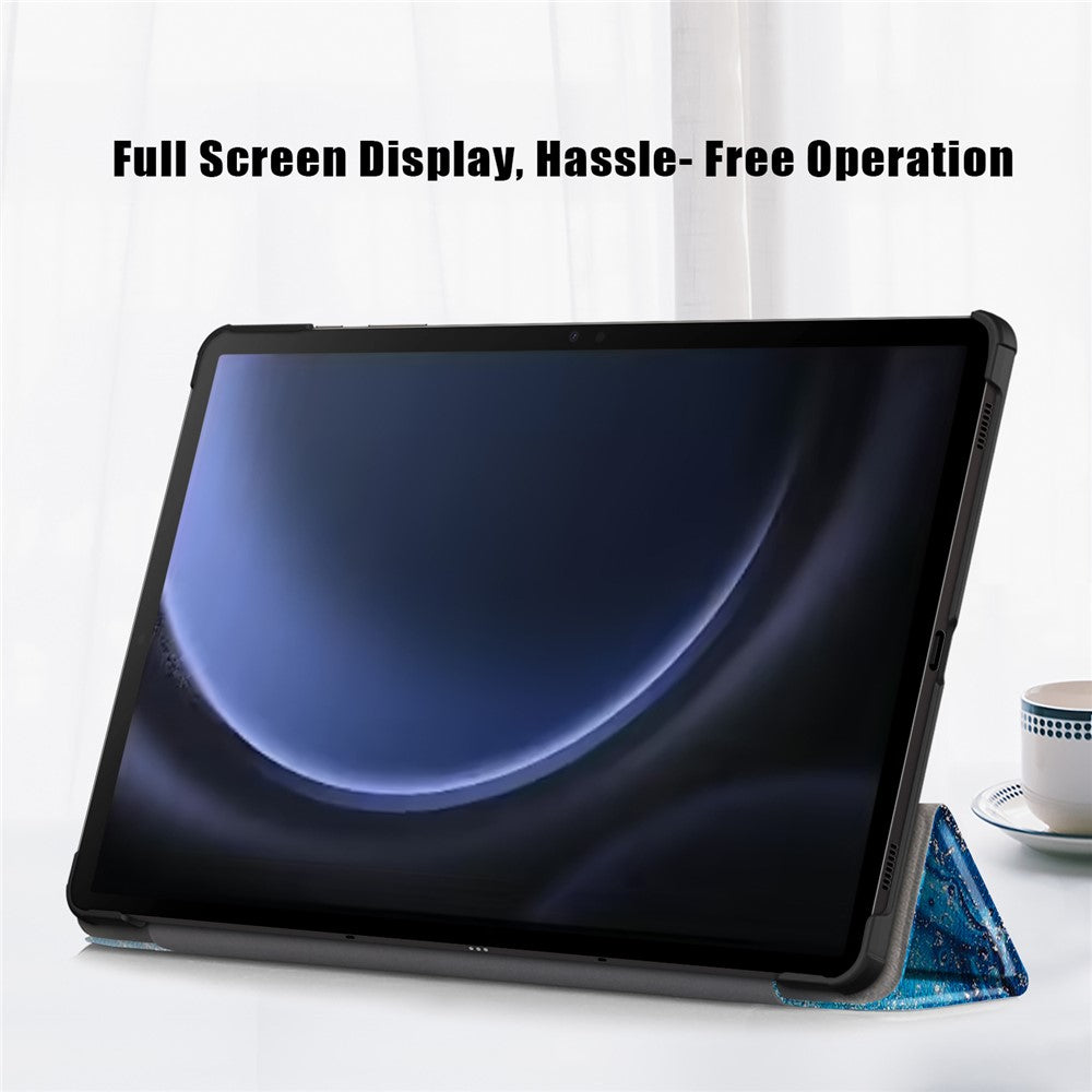 Til Samsung Galaxy Tab S9 FE sm-x510 sm-x516 Cover Trefoldigt Stander Mønster Print Tablet Cover