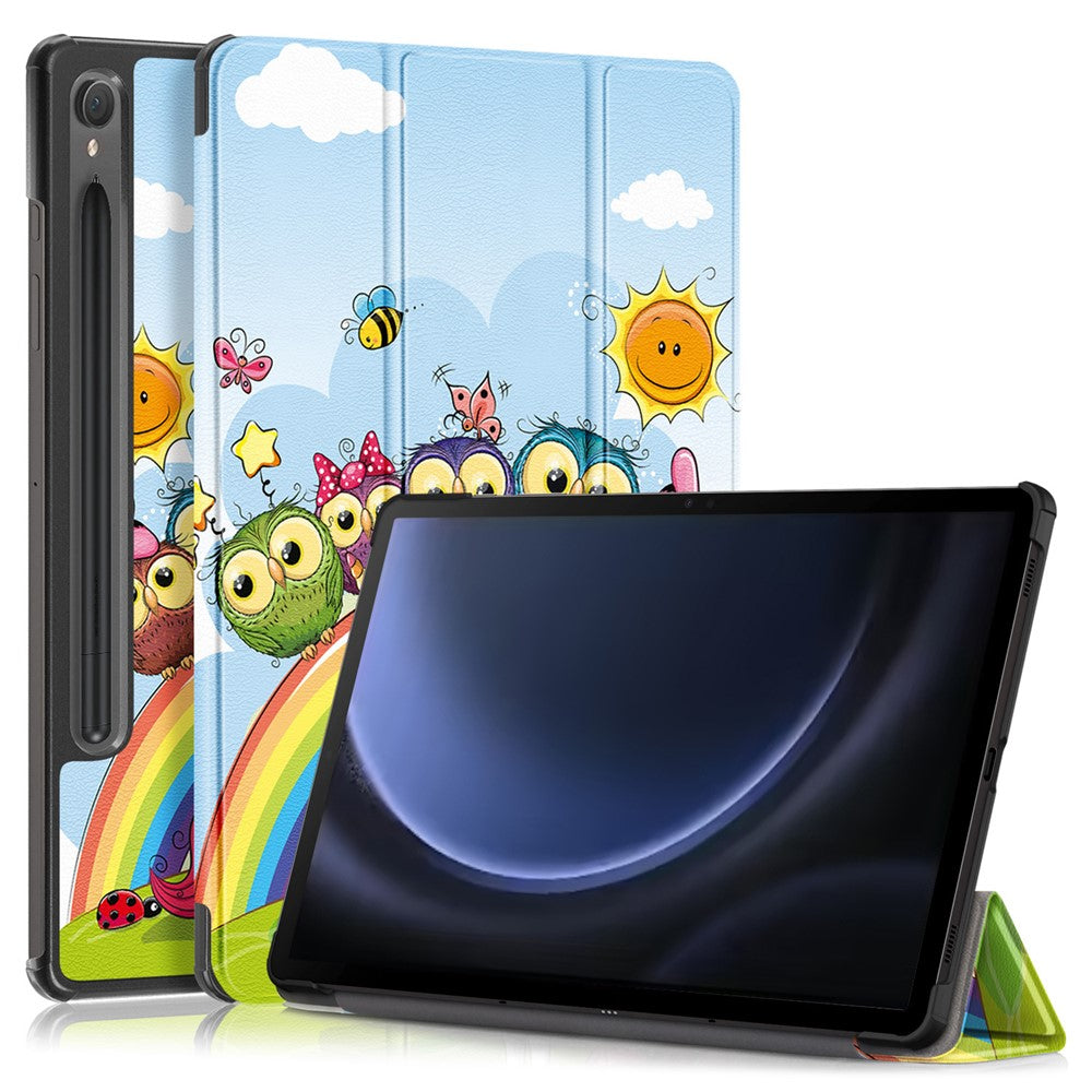 Til Samsung Galaxy Tab S9 FE sm-x510 sm-x516 Cover Trefoldigt Stander Mønster Print Tablet Cover
