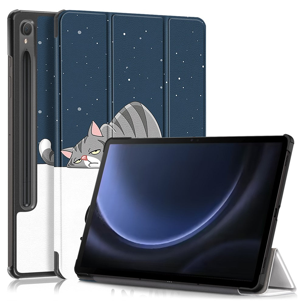 Til Samsung Galaxy Tab S9 FE sm-x510 sm-x516 Cover Trefoldigt Stander Mønster Print Tablet Cover