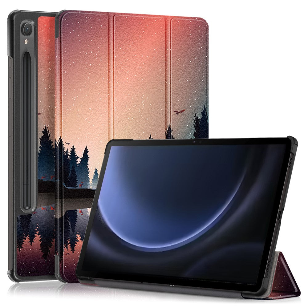 Til Samsung Galaxy Tab S9 FE sm-x510 sm-x516 Cover Trefoldigt Stander Mønster Print Tablet Cover