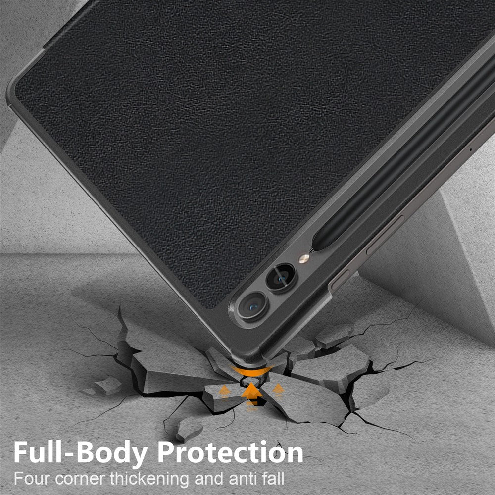 Til Samsung Galaxy Tab S9 FE+ SM-x610 / SM-616 Etui Læder Tablet Cover med Tredelt Stand