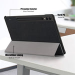 Til Samsung Galaxy Tab S9 FE+ SM-x610 / SM-616 Etui Læder Tablet Cover med Tredelt Stand